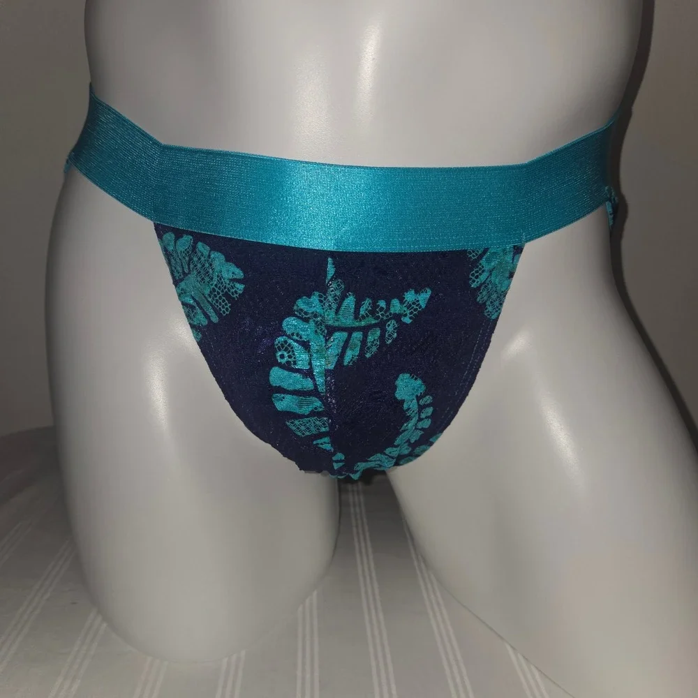 Cosabella Never Say Never Mid-Rise Lace Brief Full Coverage Soft Stretch Teal